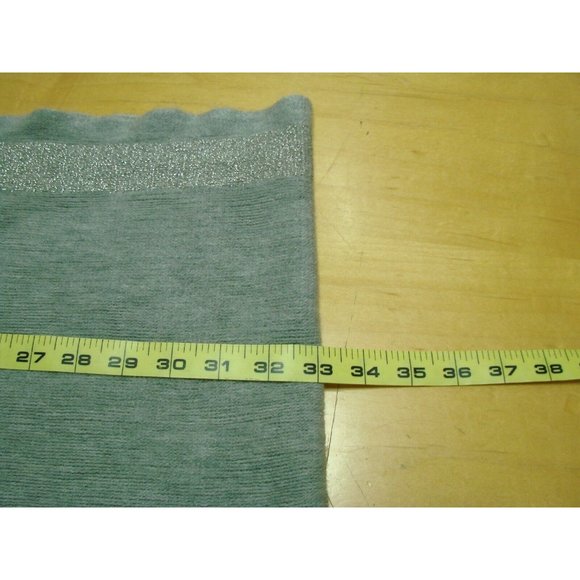 Calvin Klein Gray Acrylic Glitter Knit Infinity Scarf Warm Soft Stretch 33x12" - Picture 15 of 16